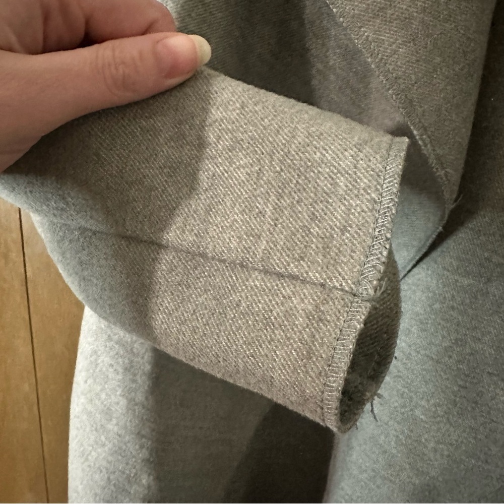 Revamped Grey Waterfall Collar Waist Tie Women's Coat Sz XS Cozy Fall Academia - Picture 4 of 9